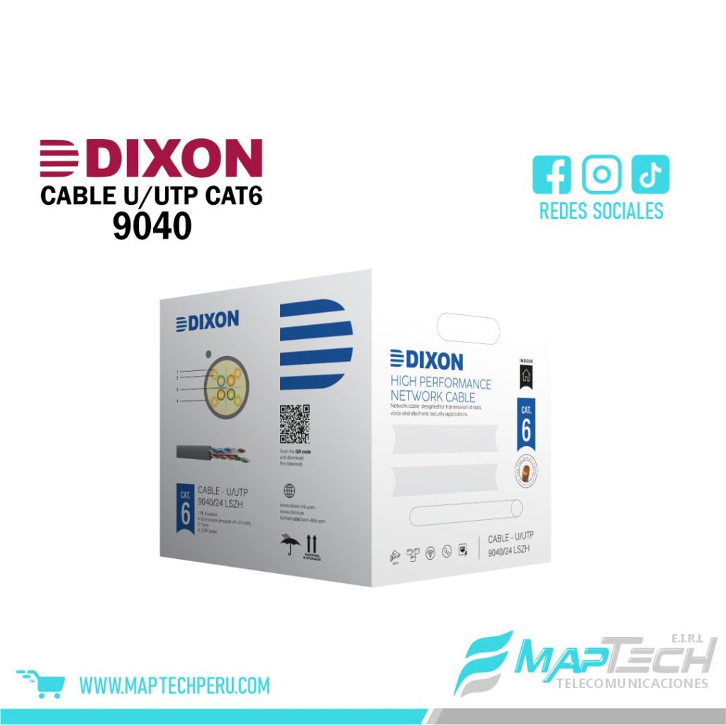 CABLE UTP CAT6 24AWG SOLIDO LSZH DIXON 9040