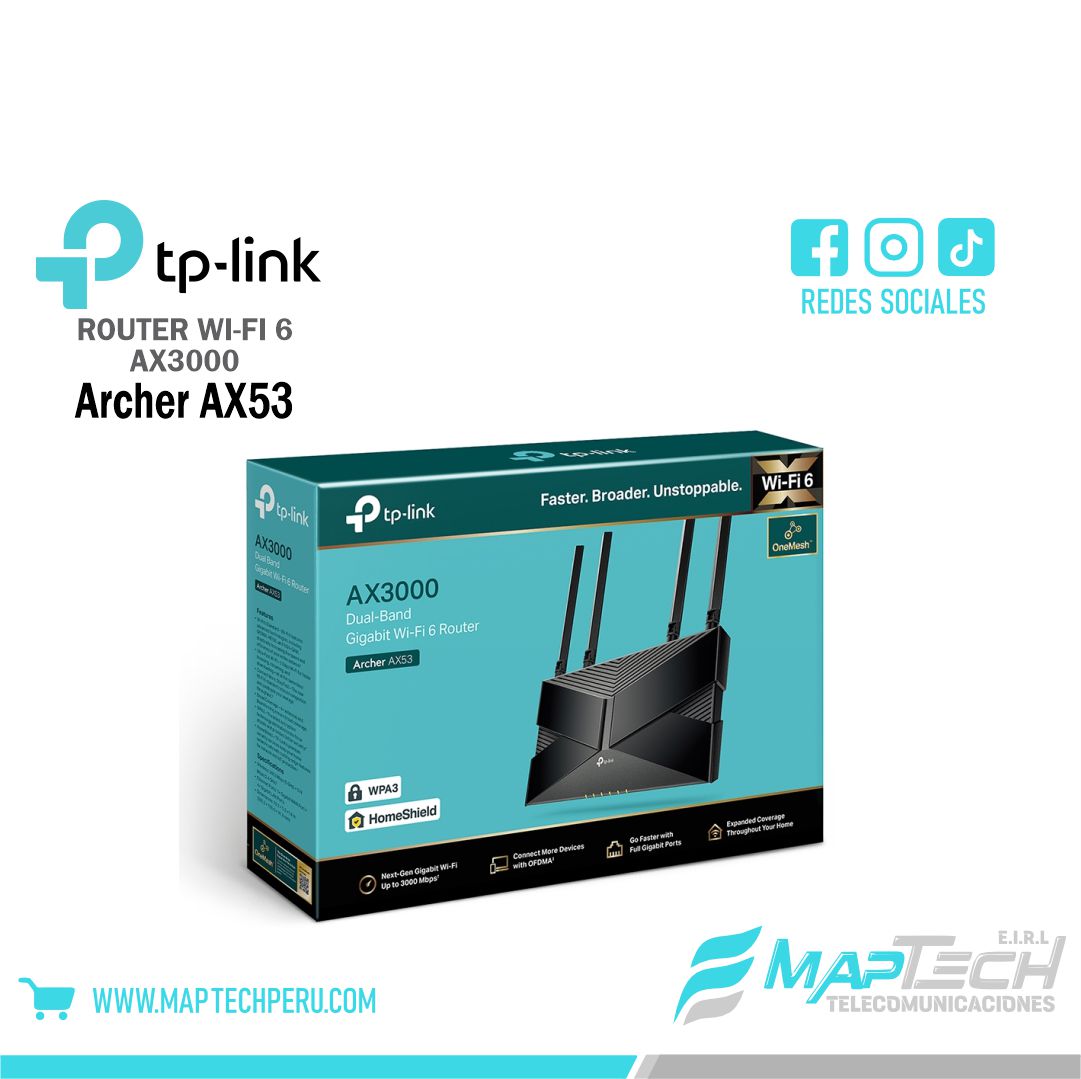 TP-LINK ARCHER AX53 Router WiFi6 AX3000 doble banda