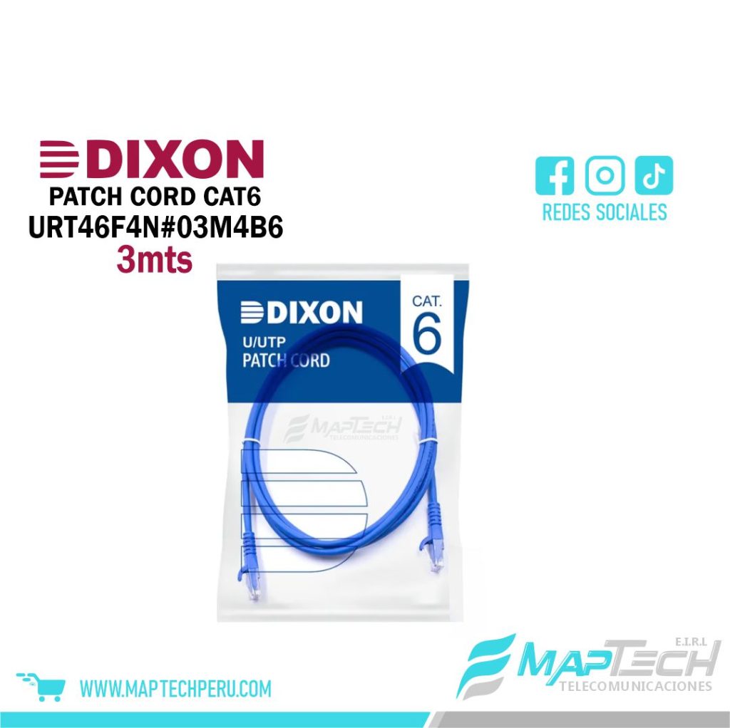 PATCH CORD DIXON LSZH CAT6 3MT AZUL