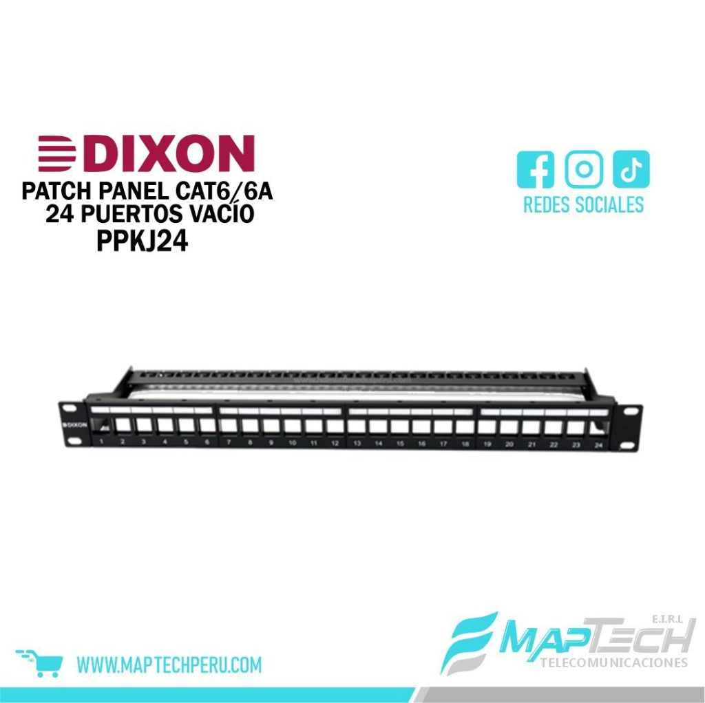PATCH PANEL 24 PUERTOS CAT6/6A VACIO DIXON