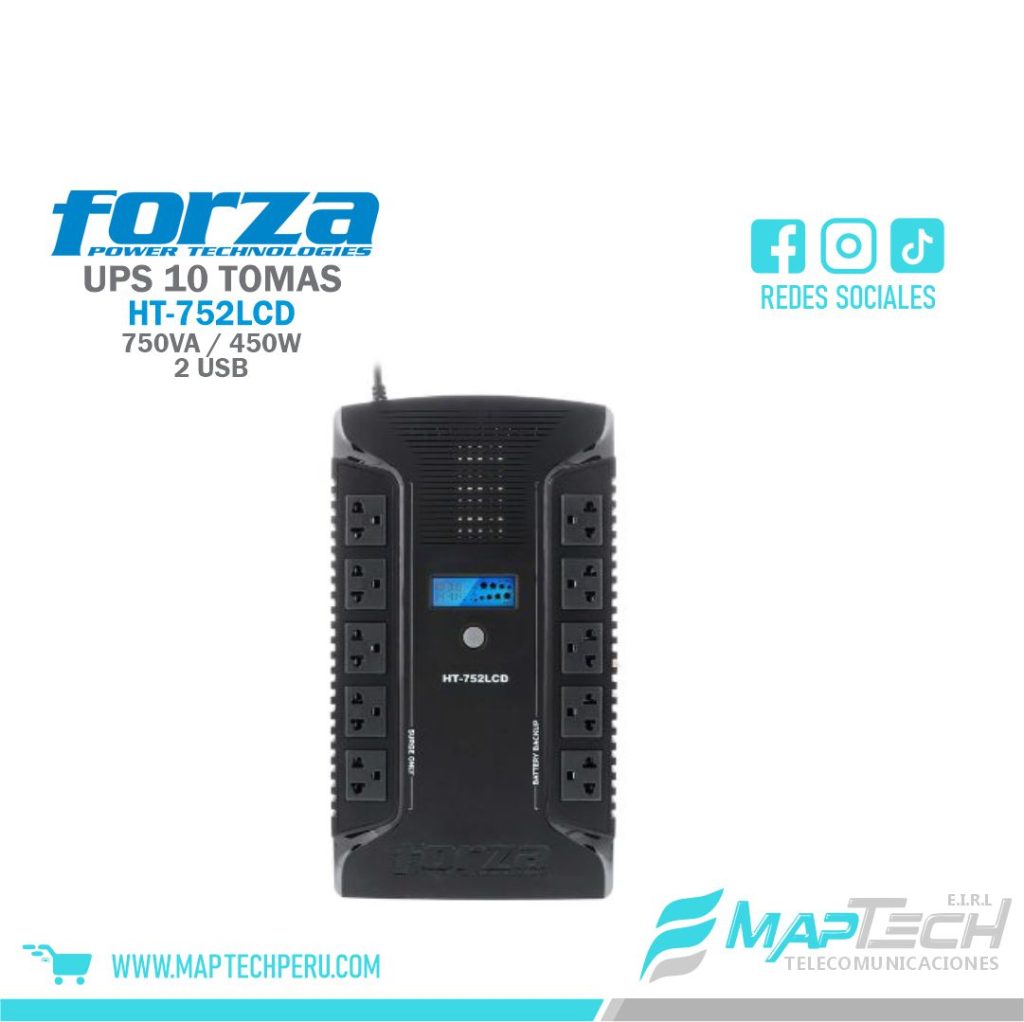 UPS 10 TOMAS 220V / 750VA / 450W 2 USB FORZA