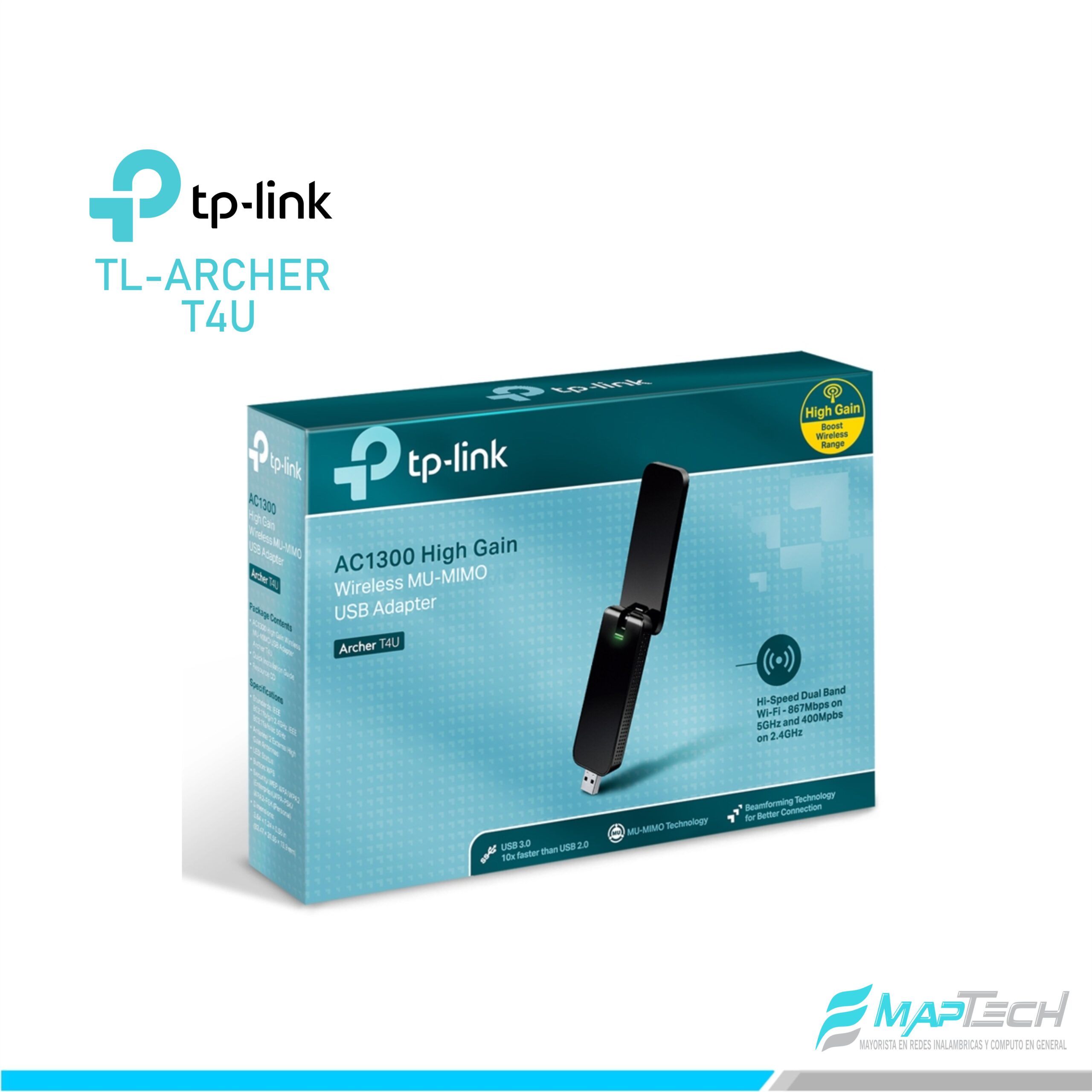 ADAPTADOR TP-LINK USB WIRELLESS AC1200 ARCHER T4U