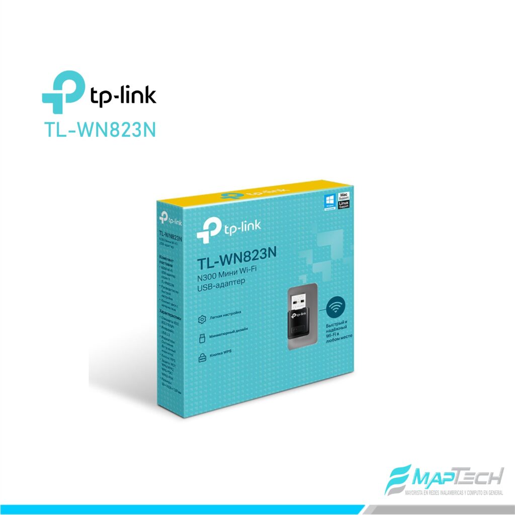 ADAPTADOR TP-LINK USB MINI WIRELESS 300MBPS TL-WN823N