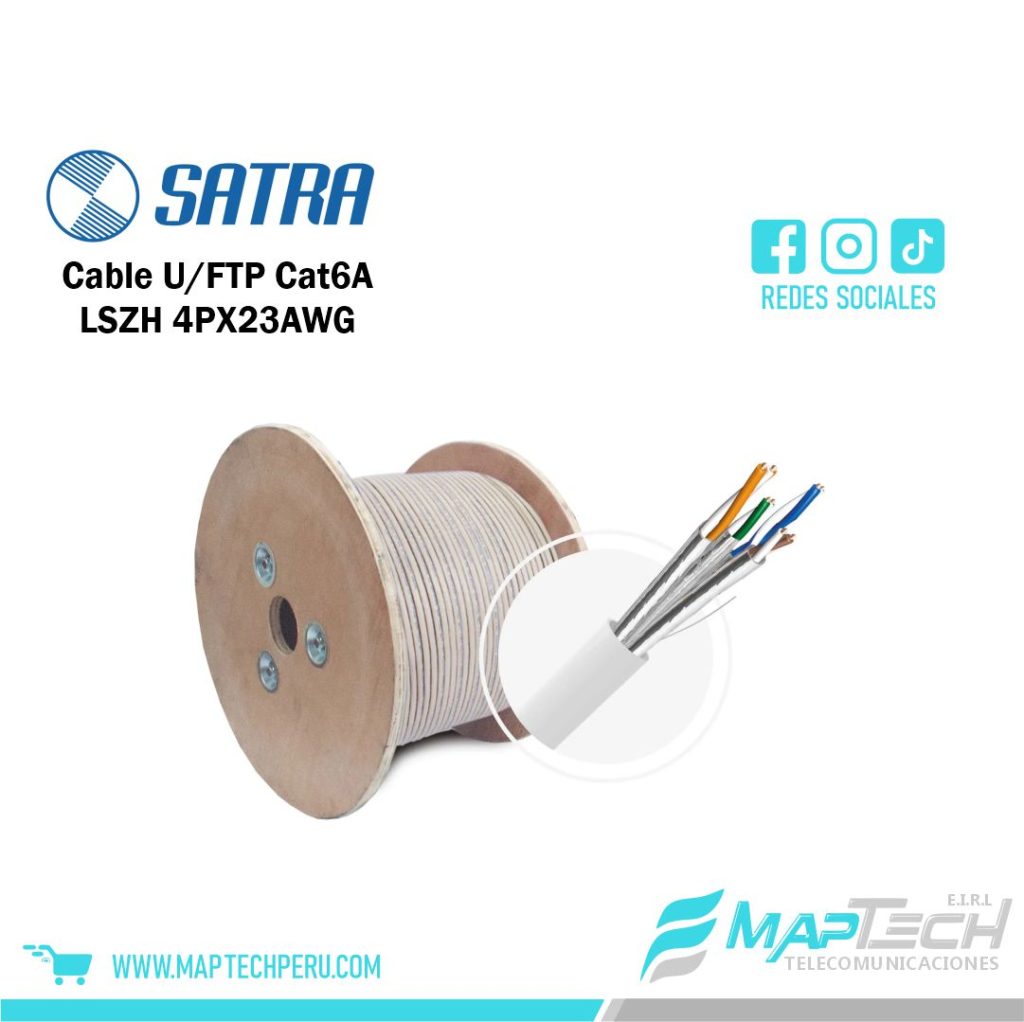 Cable U/FTP Cat6A LSZH 4PX23AWG blanco Satra