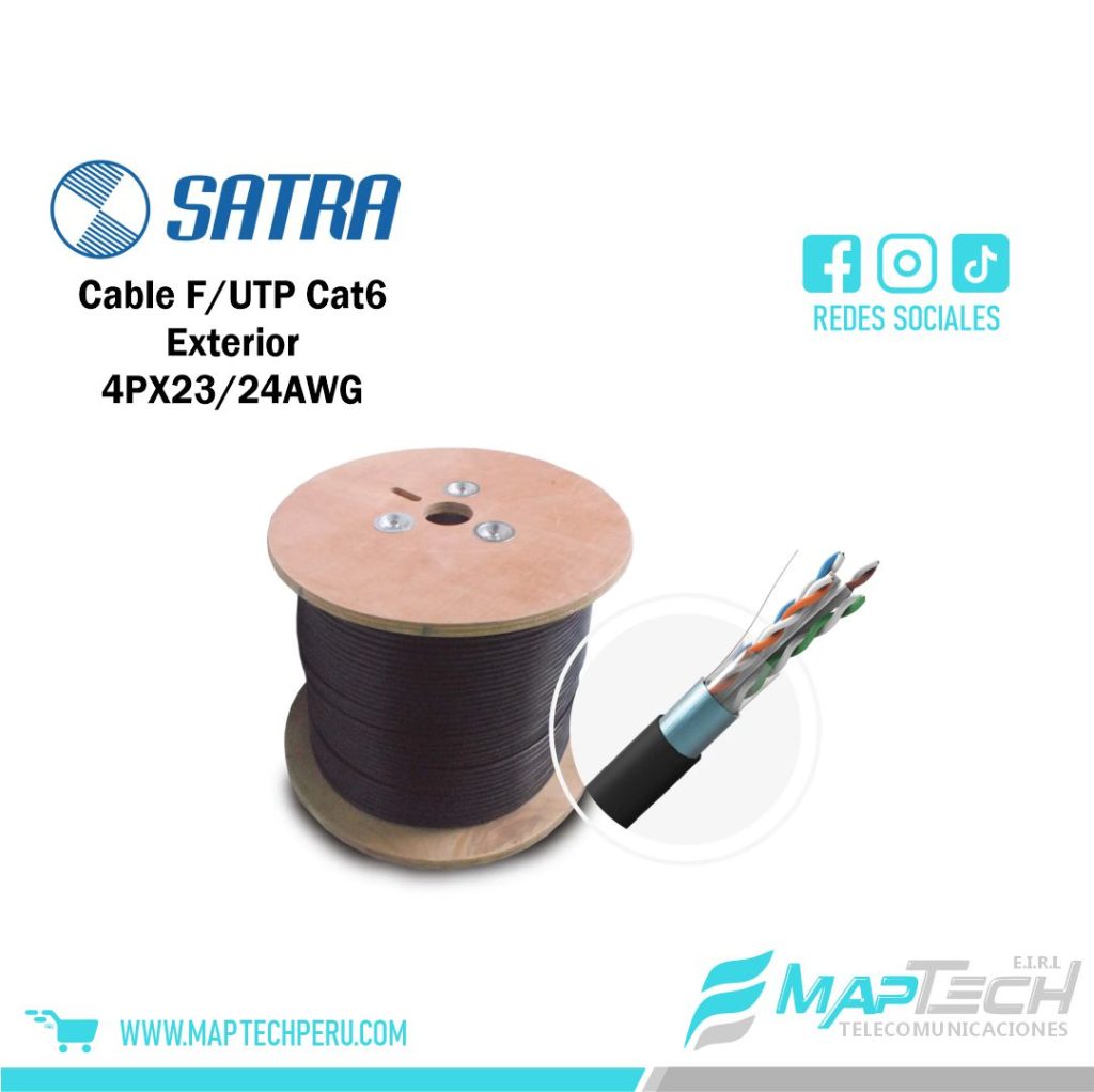 Cable F/UTP Cat6 Exterior 4PX23/24AWG Satra