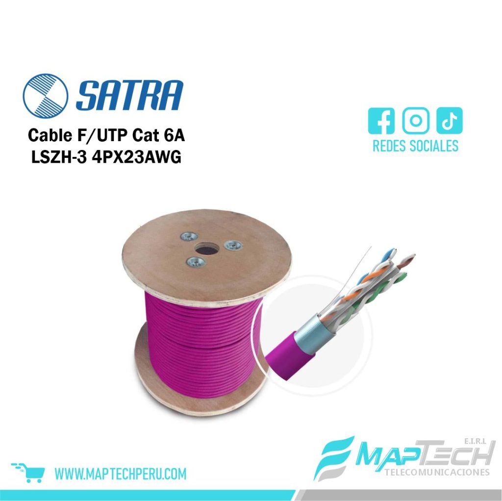 Cable F/UTP Cat6A LSZH-3 4PX23AWG violeta Satra