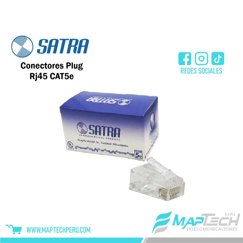CONECTORES RJ45 CAT5e SATRA 100 UNIDADES