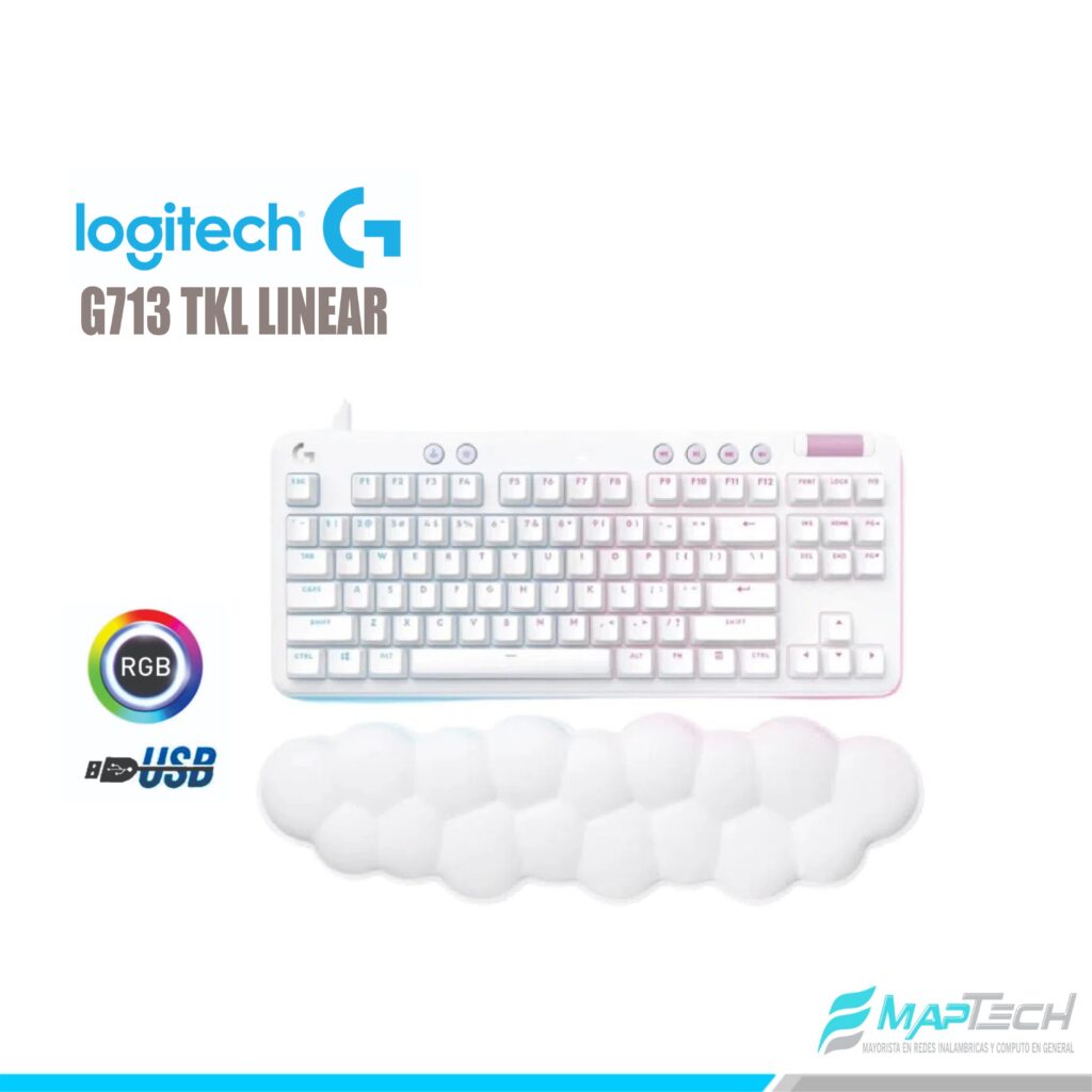Teclado Gamer Logitech G713 TKL Mechanical Linear RGB White