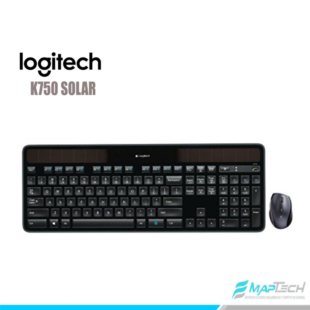 KIT TECLADO MOUSE INALAMBRICO K750 SOLAR