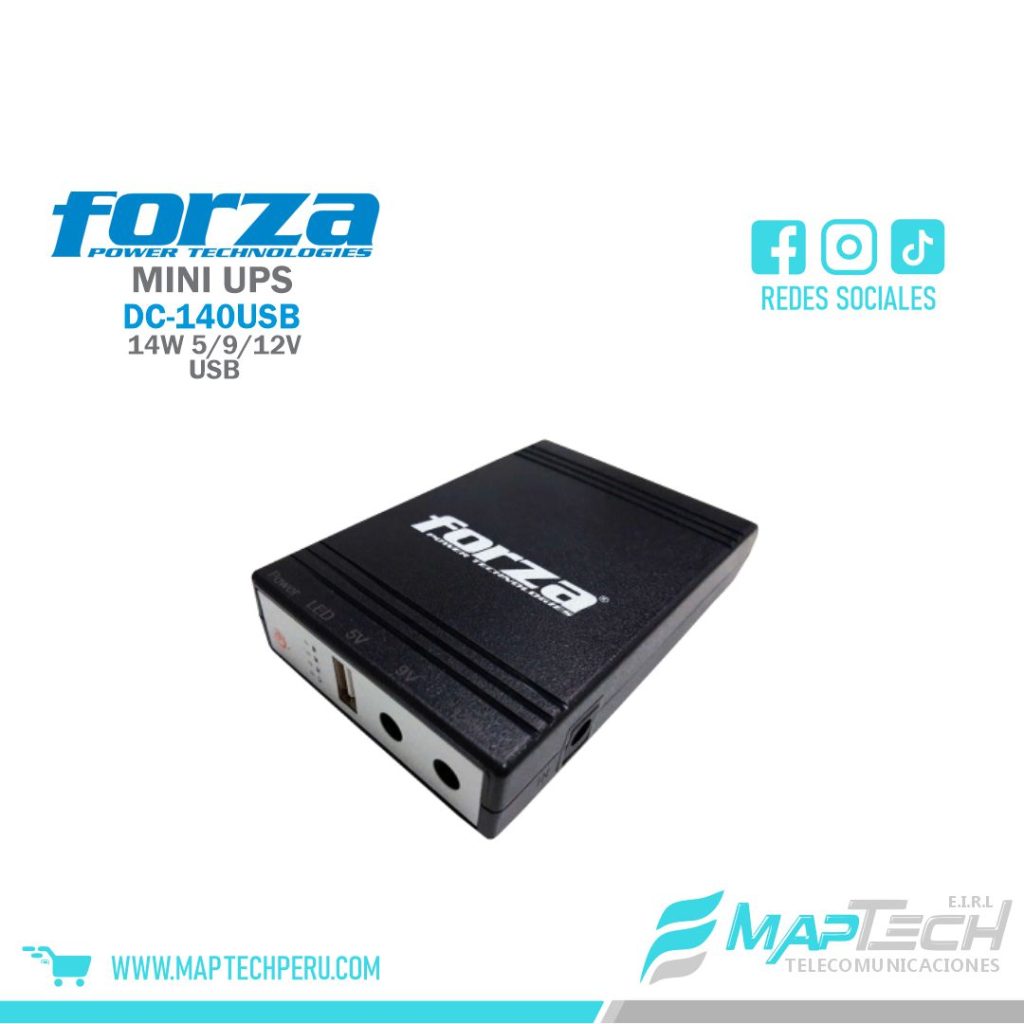 MINI UPS PORTATIL 14W 5/9/12V USB FORZA