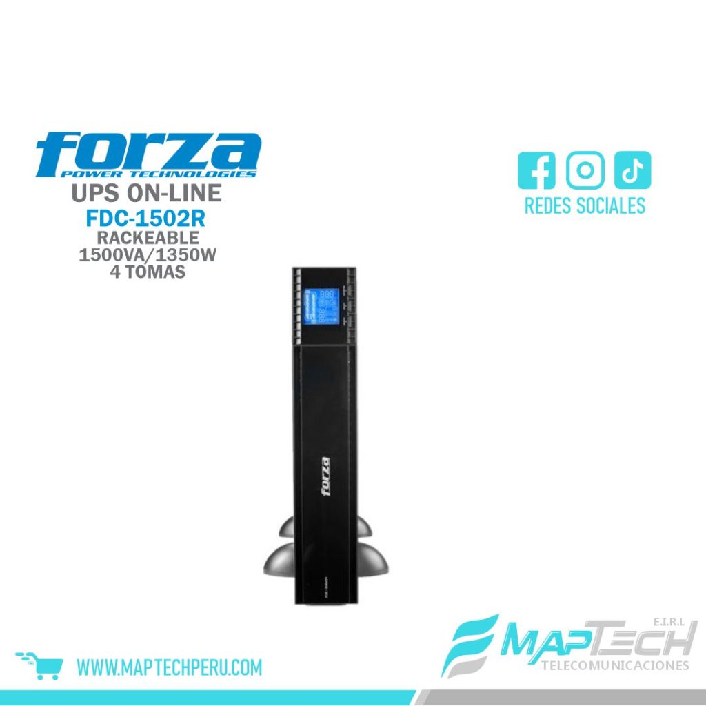 UPS ON-LINE RACKEABLE 1500VA / 1350W 4 TOMAS 220V FORZA