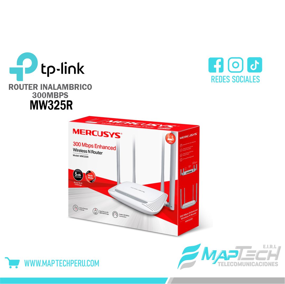 MERCUSYS MW325R Router inalámbrico N mejorado de 300 Mbps