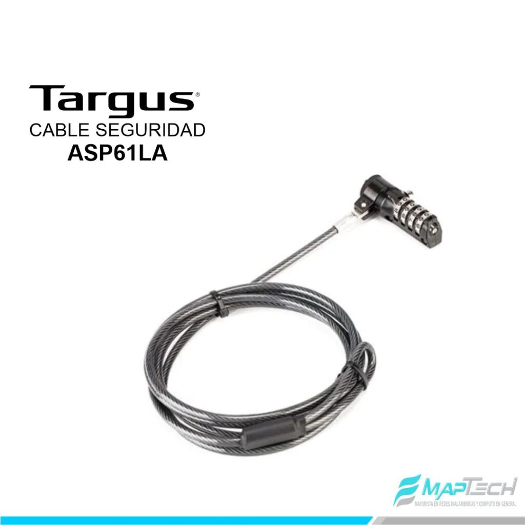 CABLE DE SEGURIDAD TARGUS DEFCON T-LOCK CLAVE 4 DIGITOS