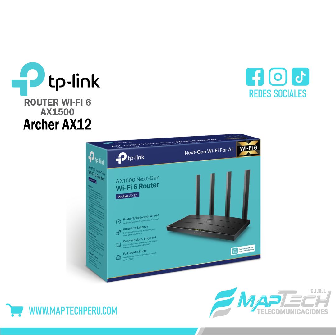 TP-LINK ARCHER AX12 Router WiFi6 AX1500 doble banda
