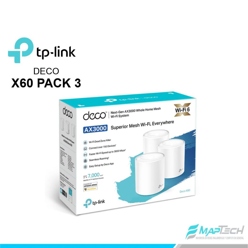 DECO X60 TP-LINK SISTEMA WI-FI 6 MESH AX3000 (3 PACK)