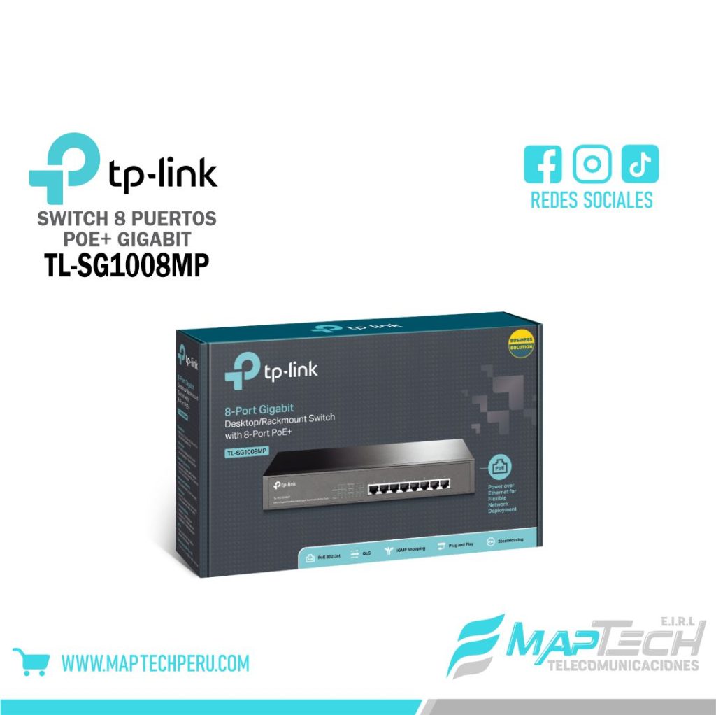 SWITCH 8 PUERTOS POE GIGABIT TL-SG1008MP TP-LINK