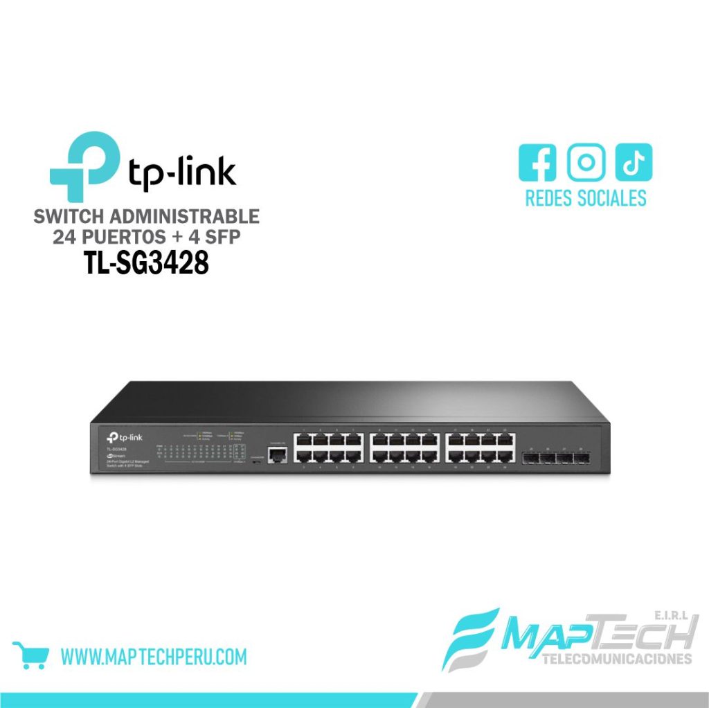 SWITCH ADMINISTRABLE 24 PUERTOS 4SFP+ TL-SG3428 TP-LINK