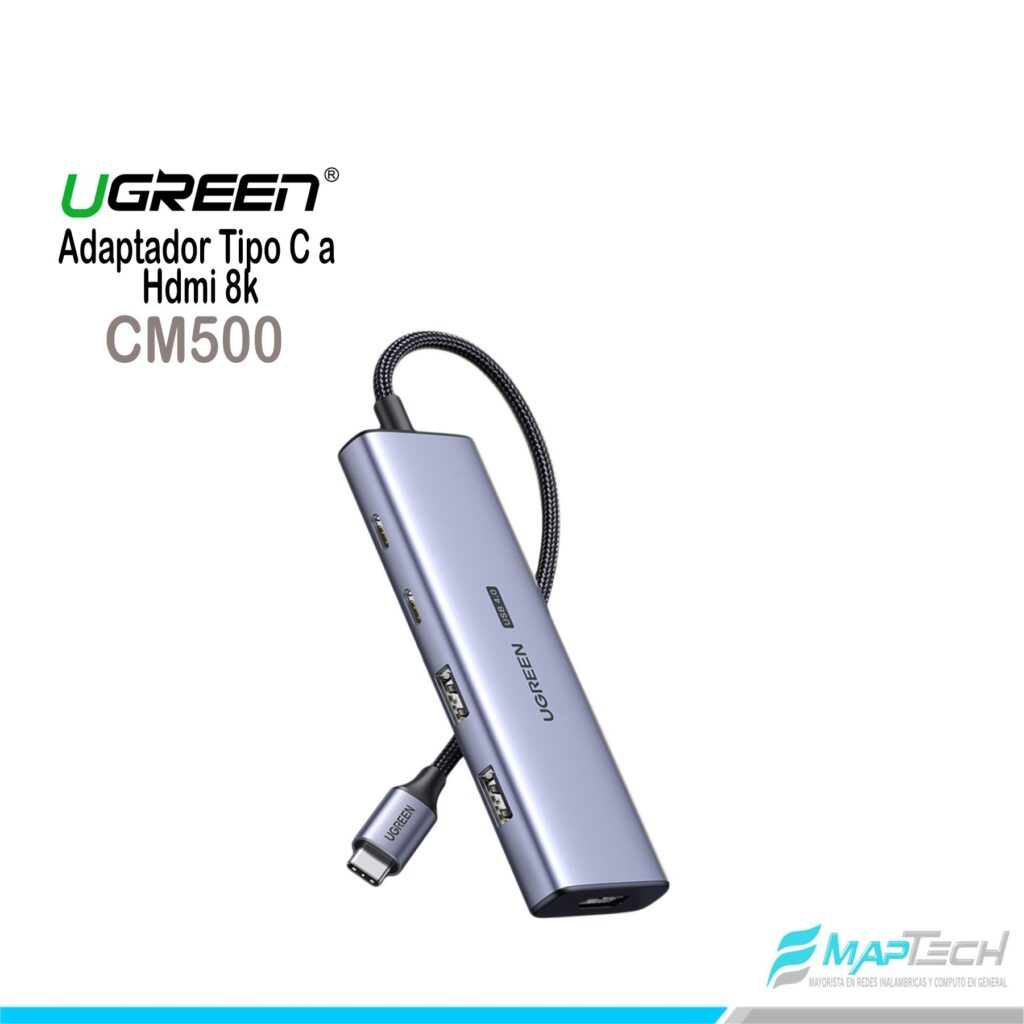 UGREEN Adaptador Tipo C a Hdmi 8k,4k - Usbx3 3.0 4 en 1