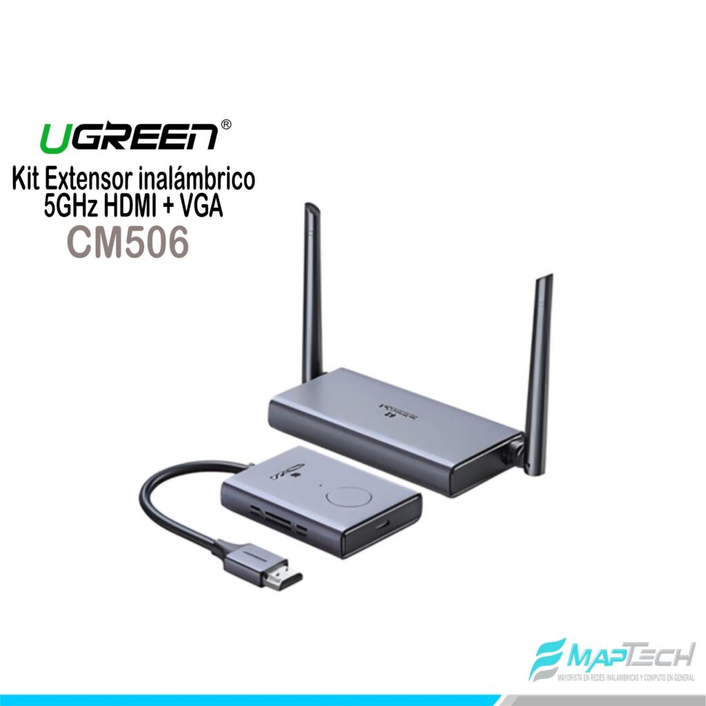 UGREEN Kit Extensor inalámbrico 5GHz HDMI + VGA, 50mts
