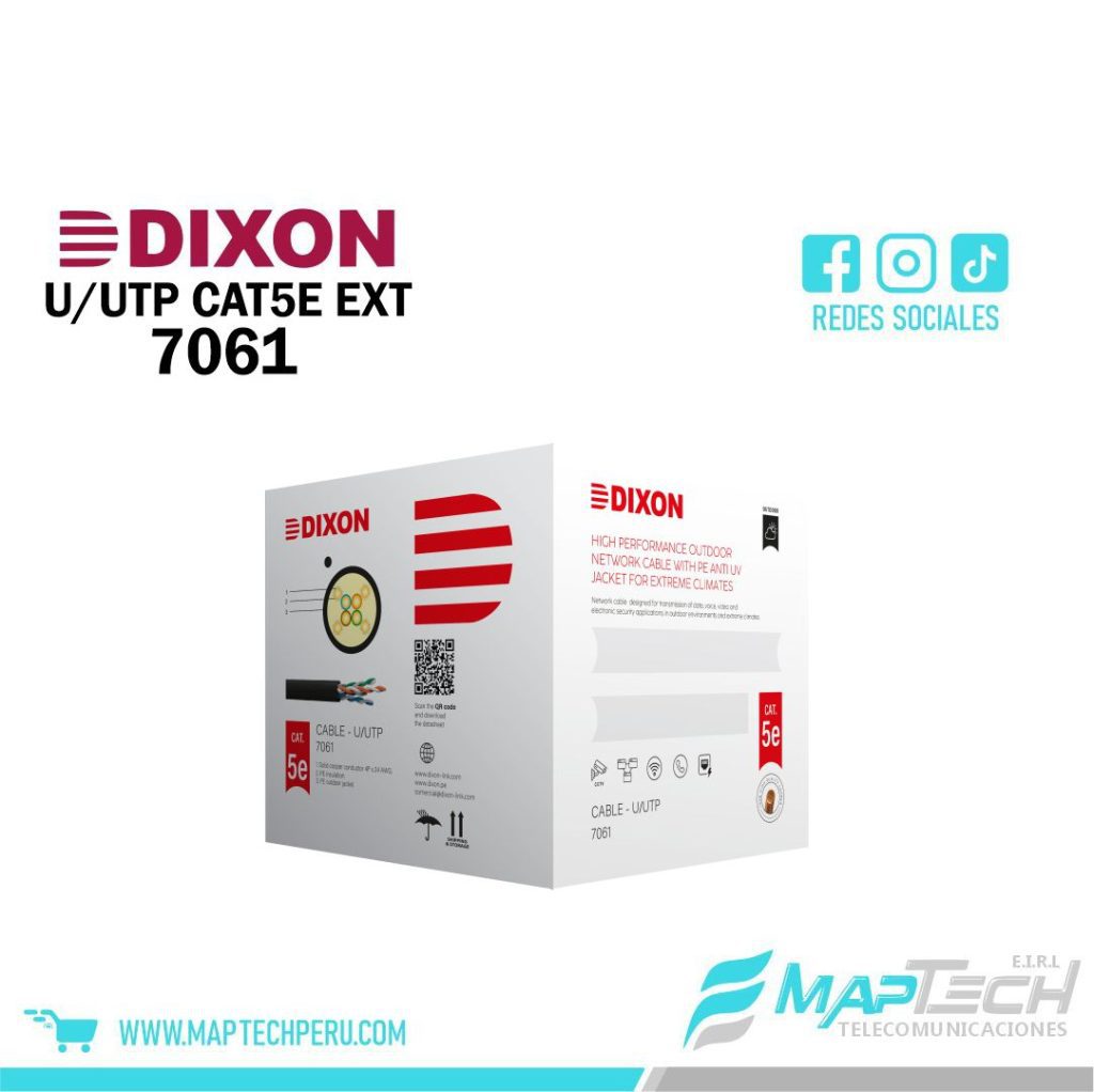 CABLE UTP CAT5E EXTERIOR NEGRO DIXON 7061