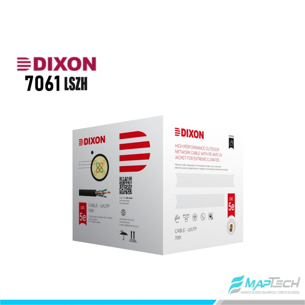 CABLE UTP EXTERIOR NEGRO DIXON CAT5E 7061 305MTS