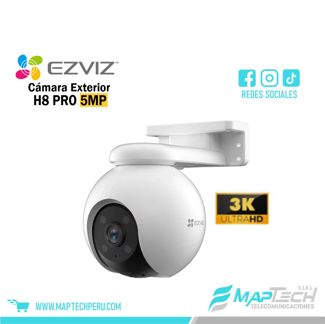CAMARA IP WIFI PTZ EXTERIOR H8 PRO 3K 5MP EZVIZ