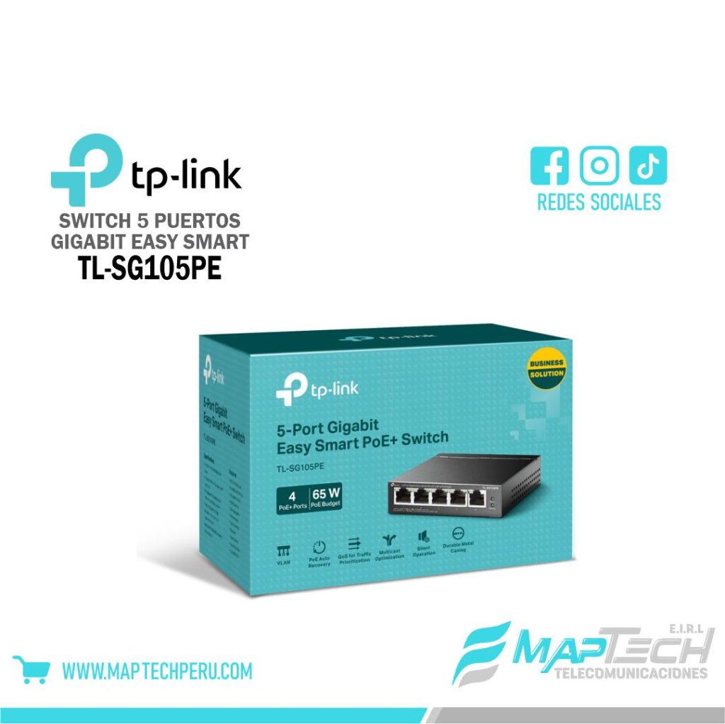 SWITCH 5 PUERTOS GIGABIT Smart Easy TL-SG105PE TP-LINK
