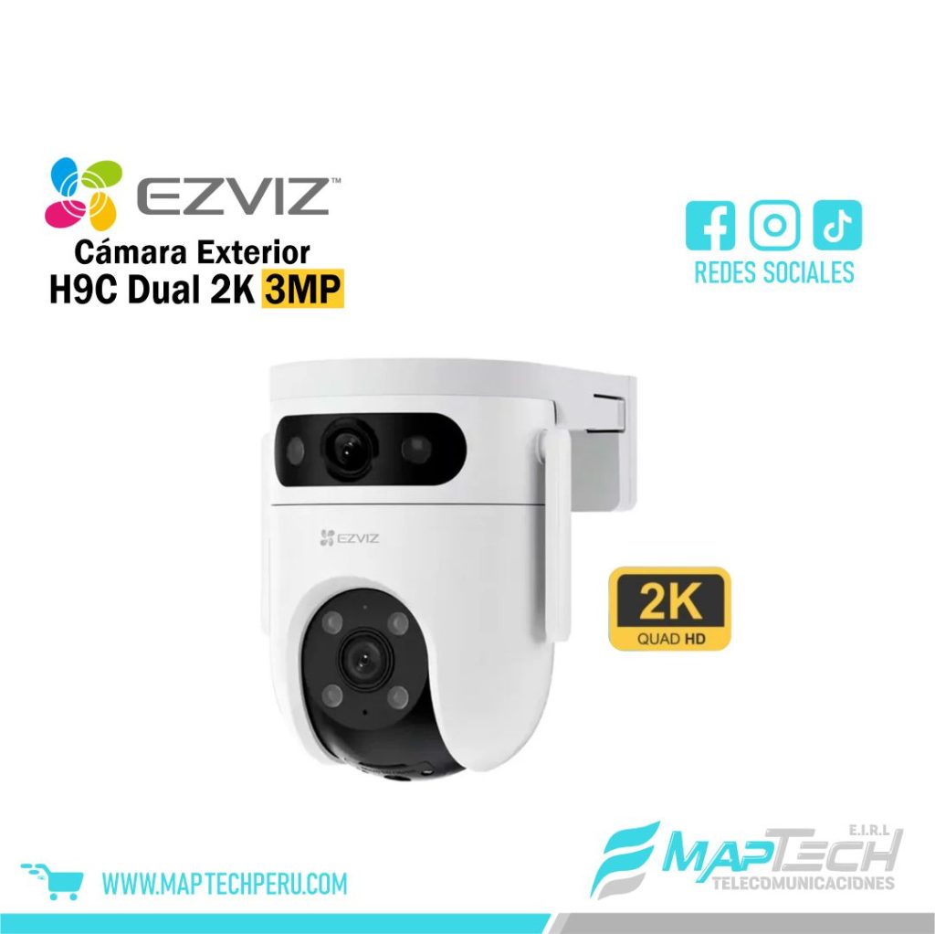 CAMARA WIFI IP EXTERIORES H9C 2K 3MP DUAL LENTE EZVIZ