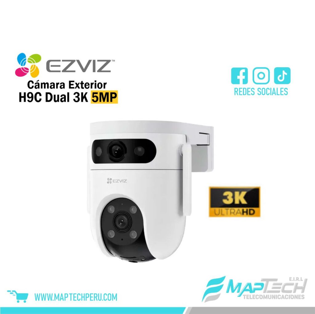 CAMARA WIFI IP EXTERIORES H9C 3K 5MP DUAL LENTE EZVIZ