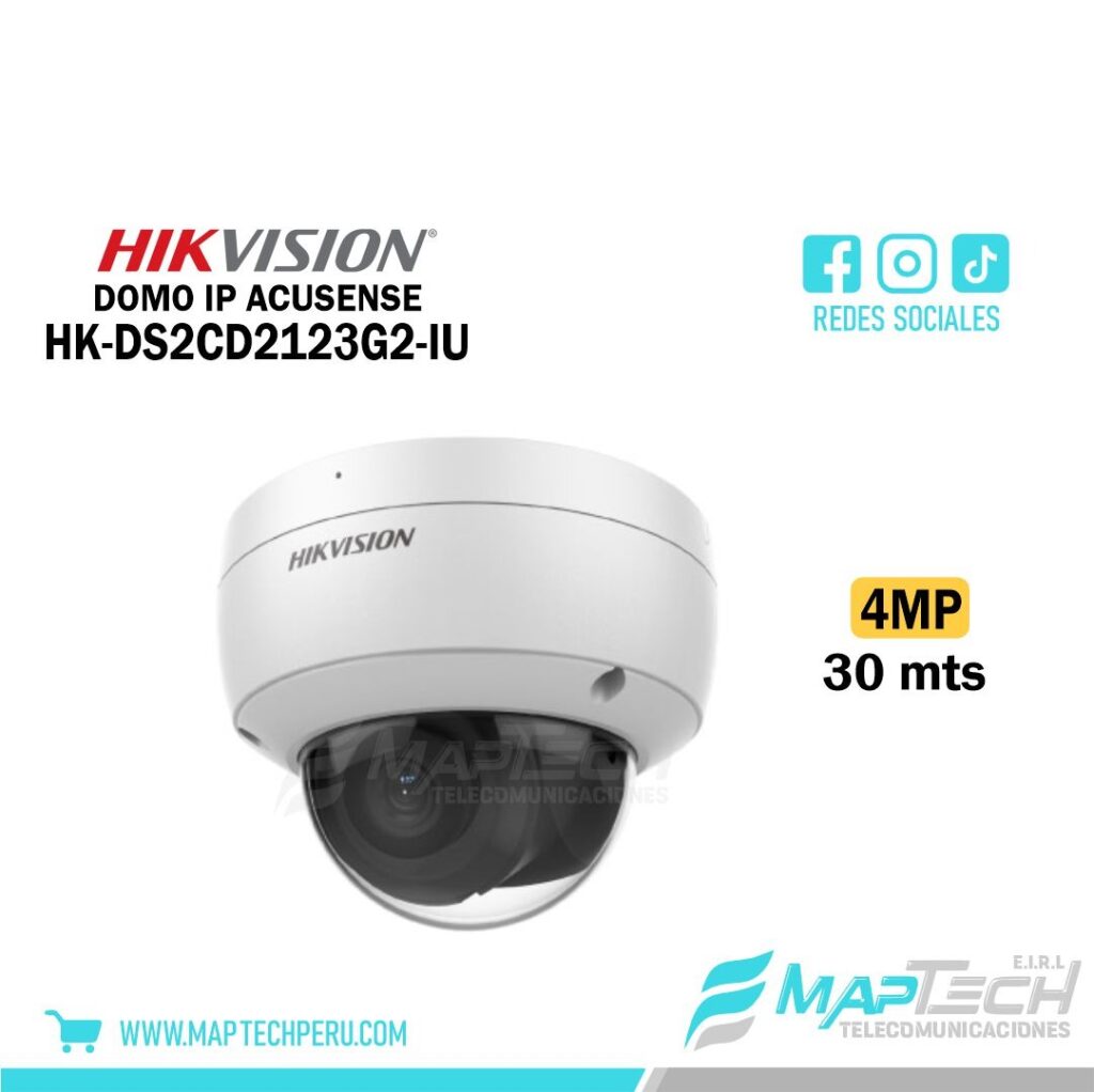 DOMO IP 2MP ACUSENSE LENTE IR30M HIKVISION
