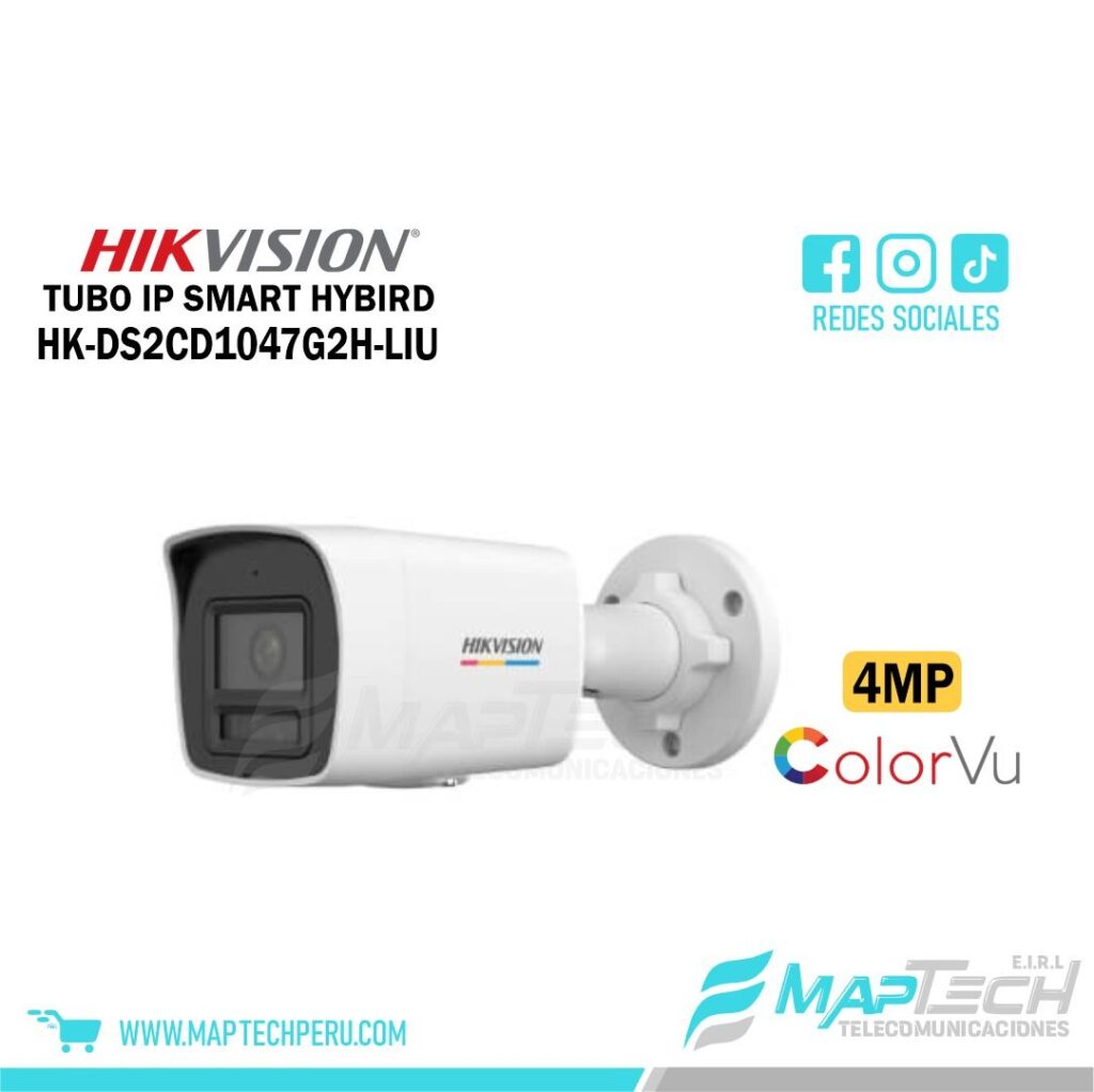 TUBO IP 4MP SMART HYBIRD LIGHT COLORVU IP67 IR AUDIO HIKVISION