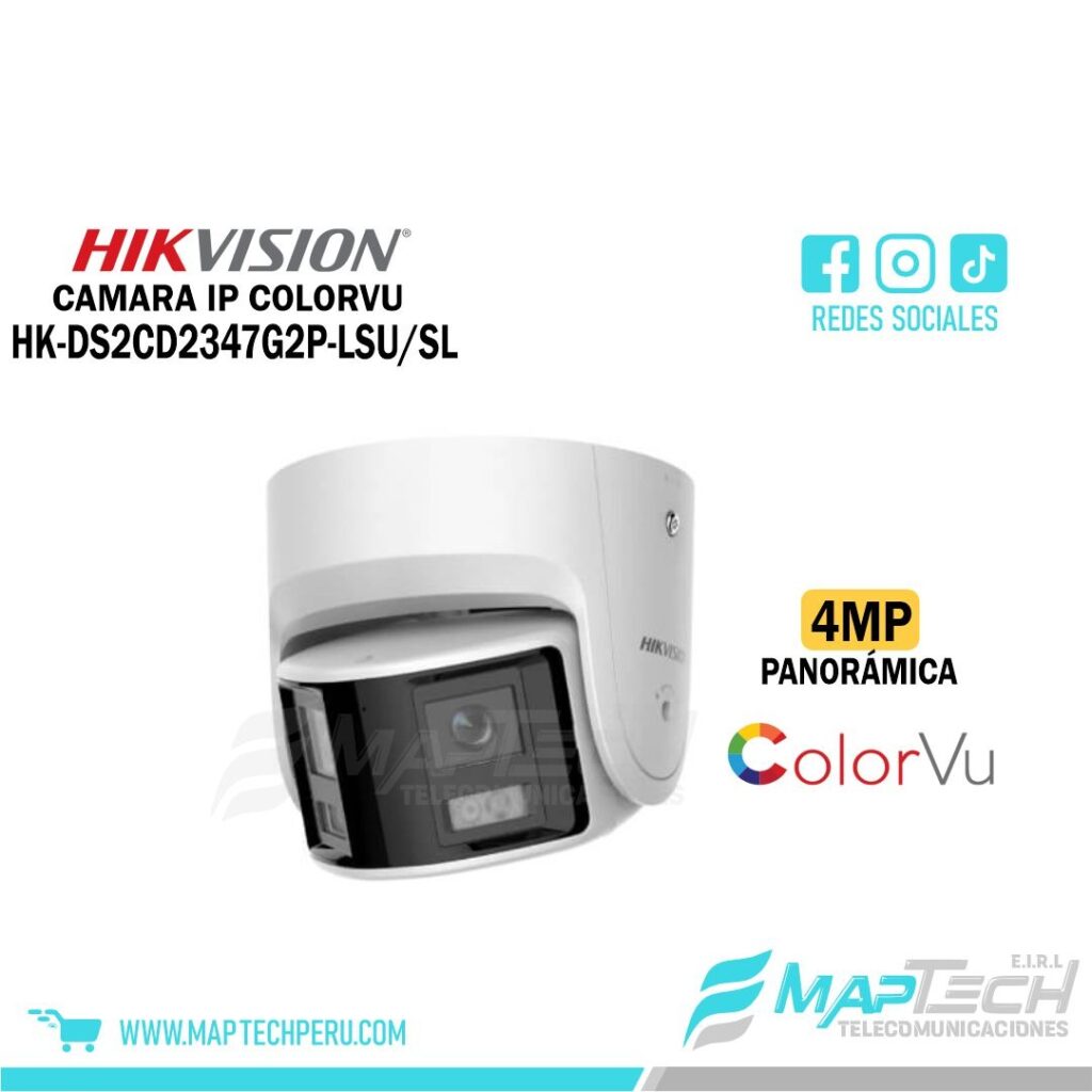 CAMARA IP COLORVU TURRET PANORAMICA 4MP STROBE Y ALARMA AUDIBLE HIKVISION