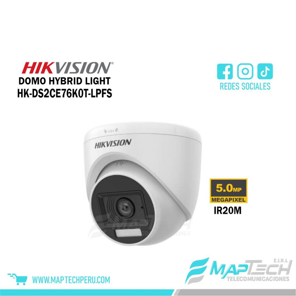 DOMO 5MP 3K SMART HYBRID LIGHT IR 20M C/AUDIO HIKVISION