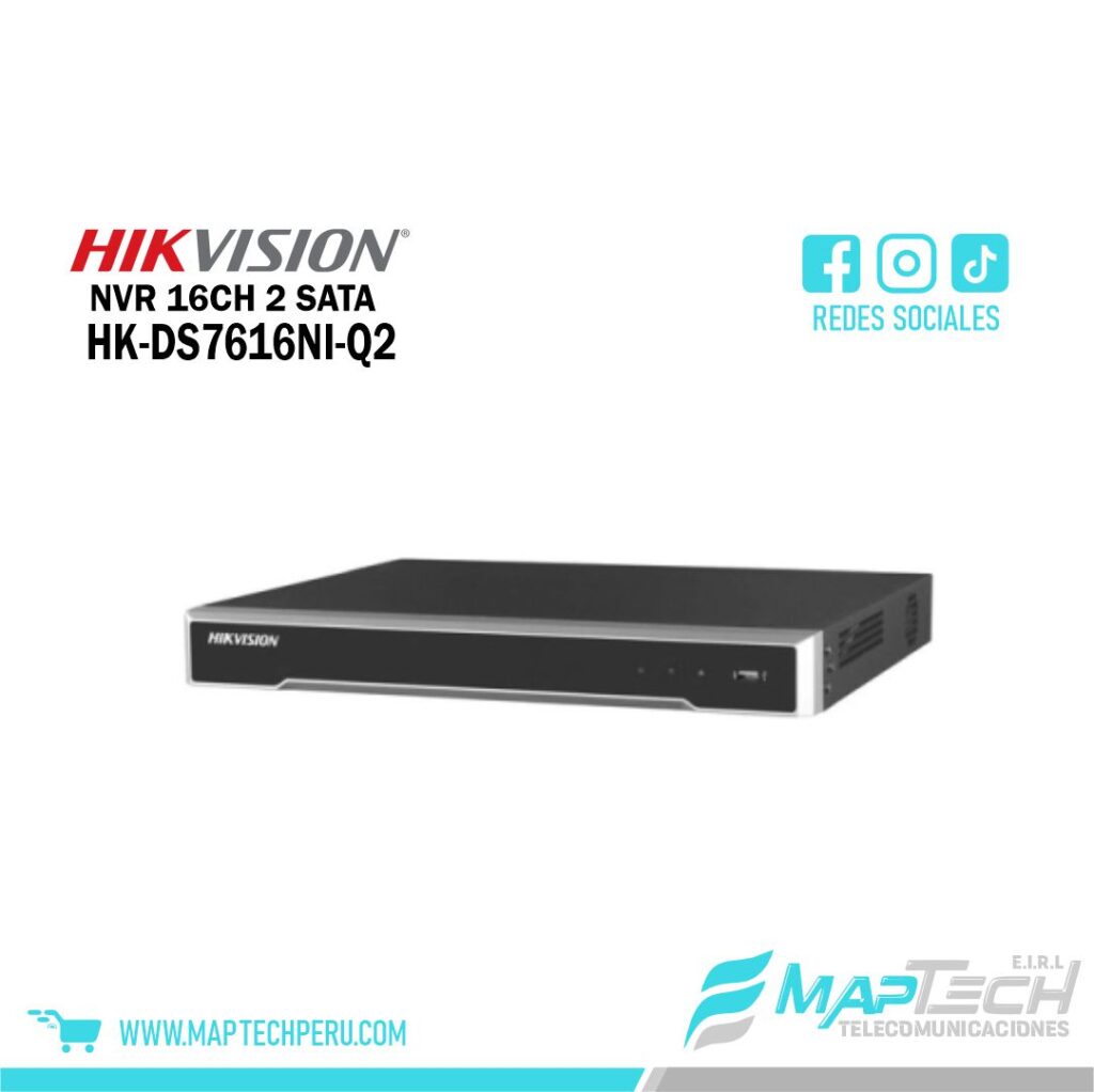 NVR 16CH HASTA 2 HDD SATA HIKVISION