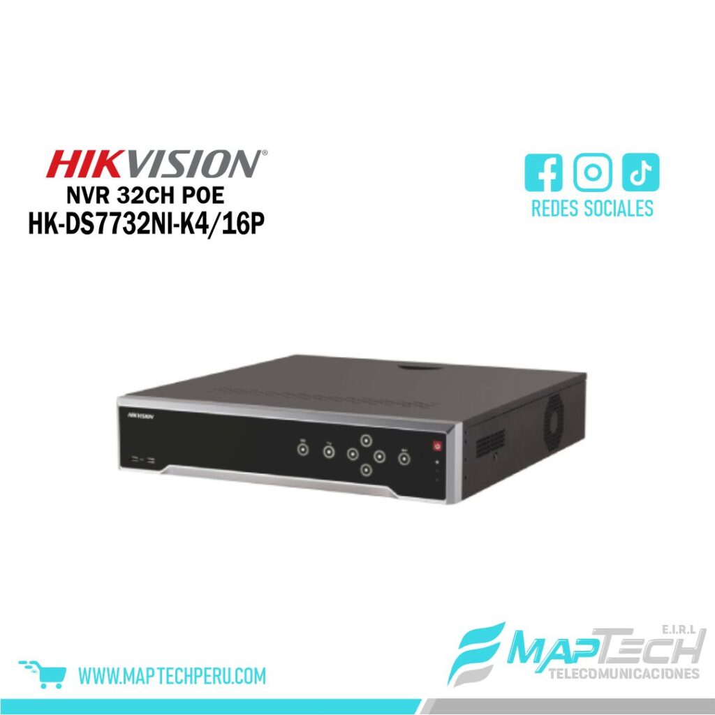 NVR 32CH POE HASTA 4 HDD SATA HIKVISION