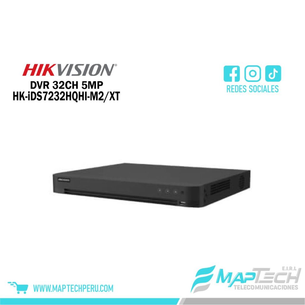 DVR 32CH 5MP ACUSENSE 2HDD CON ANALITICA HIKVISION