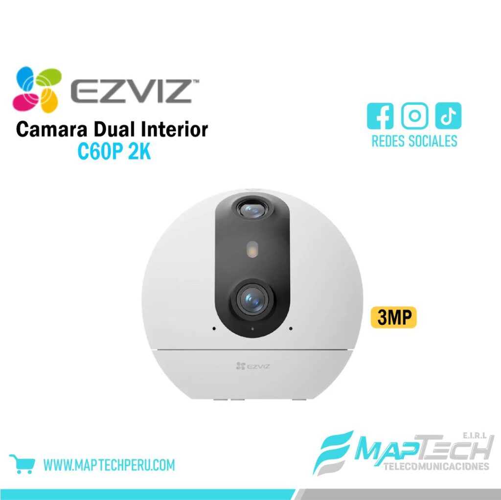 Camara Interior C60P Dual Mix 2K WIFI 3MP 5Ghz Ezviz