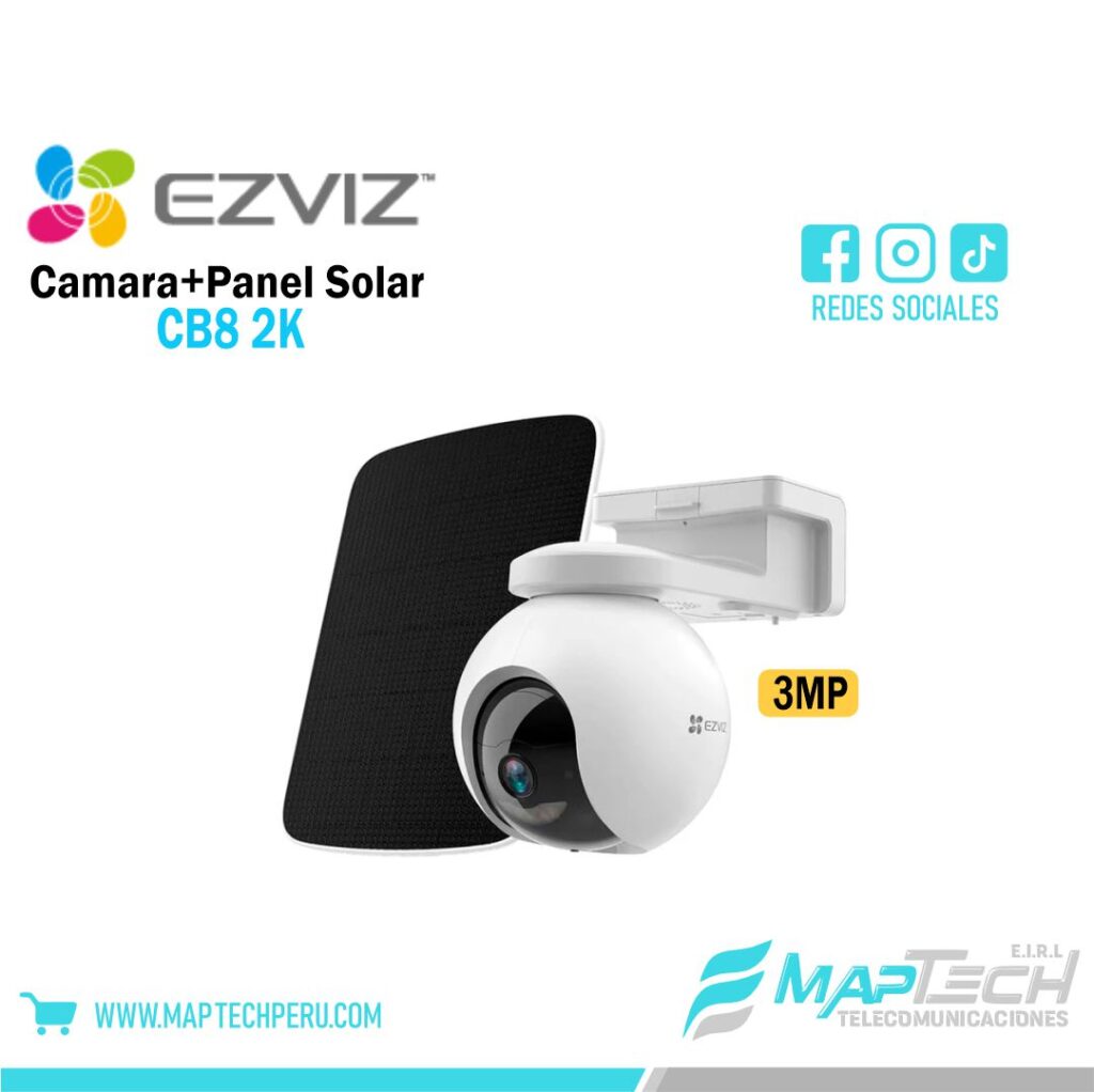 EZVIZ CB8 2K Cámara de Seguridad WIFI 3MP con Panel Solar