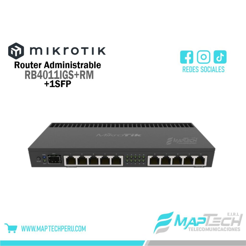 Router Administrable RB4011IGS+RM +1SFP Mikrotik