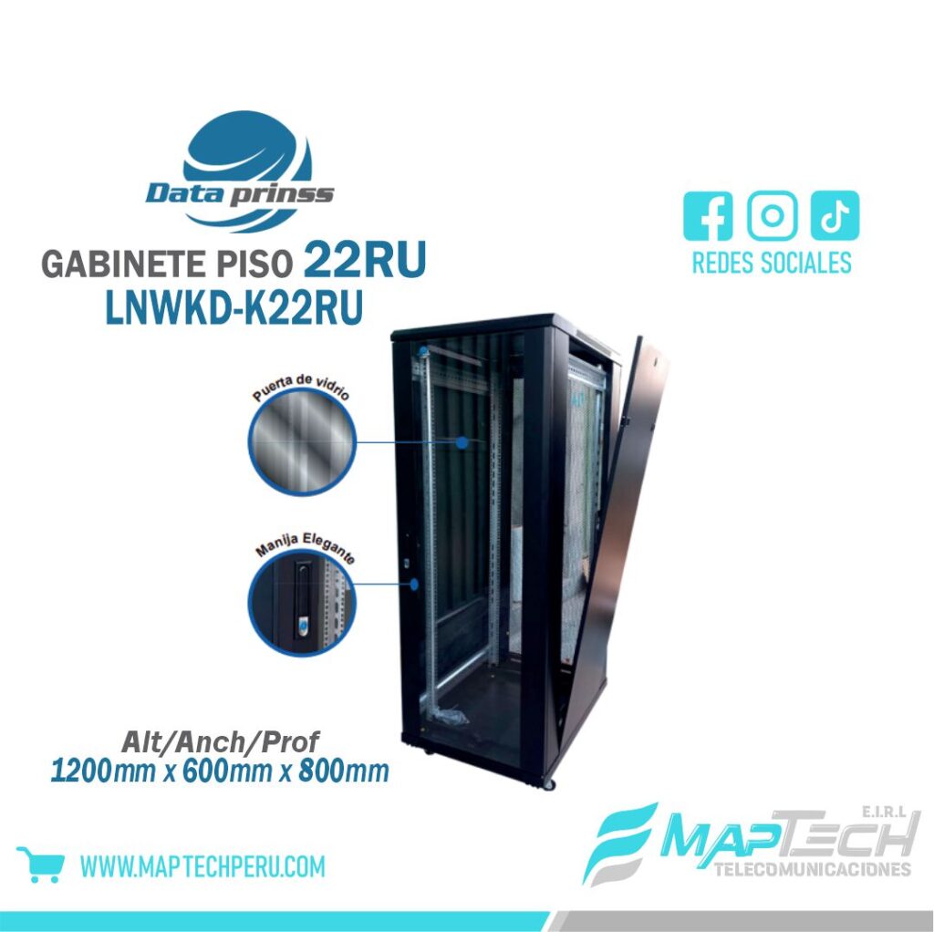 GABINETE DE PISO 22RU VIDRIO 1200X600X800 DATA PRINSS
