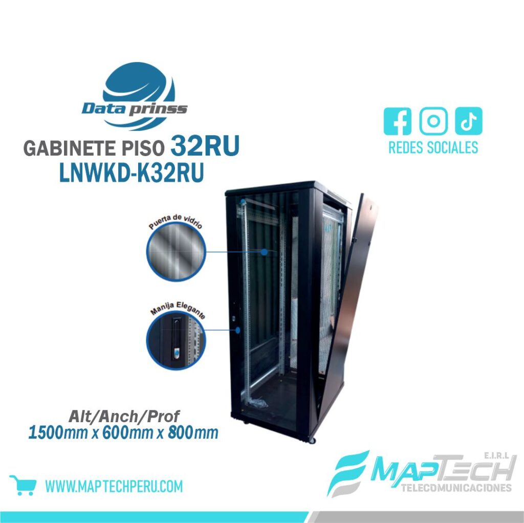 GABINETE DE PISO 32RU VIDRIO 1500X600X800 DATA PRINSS