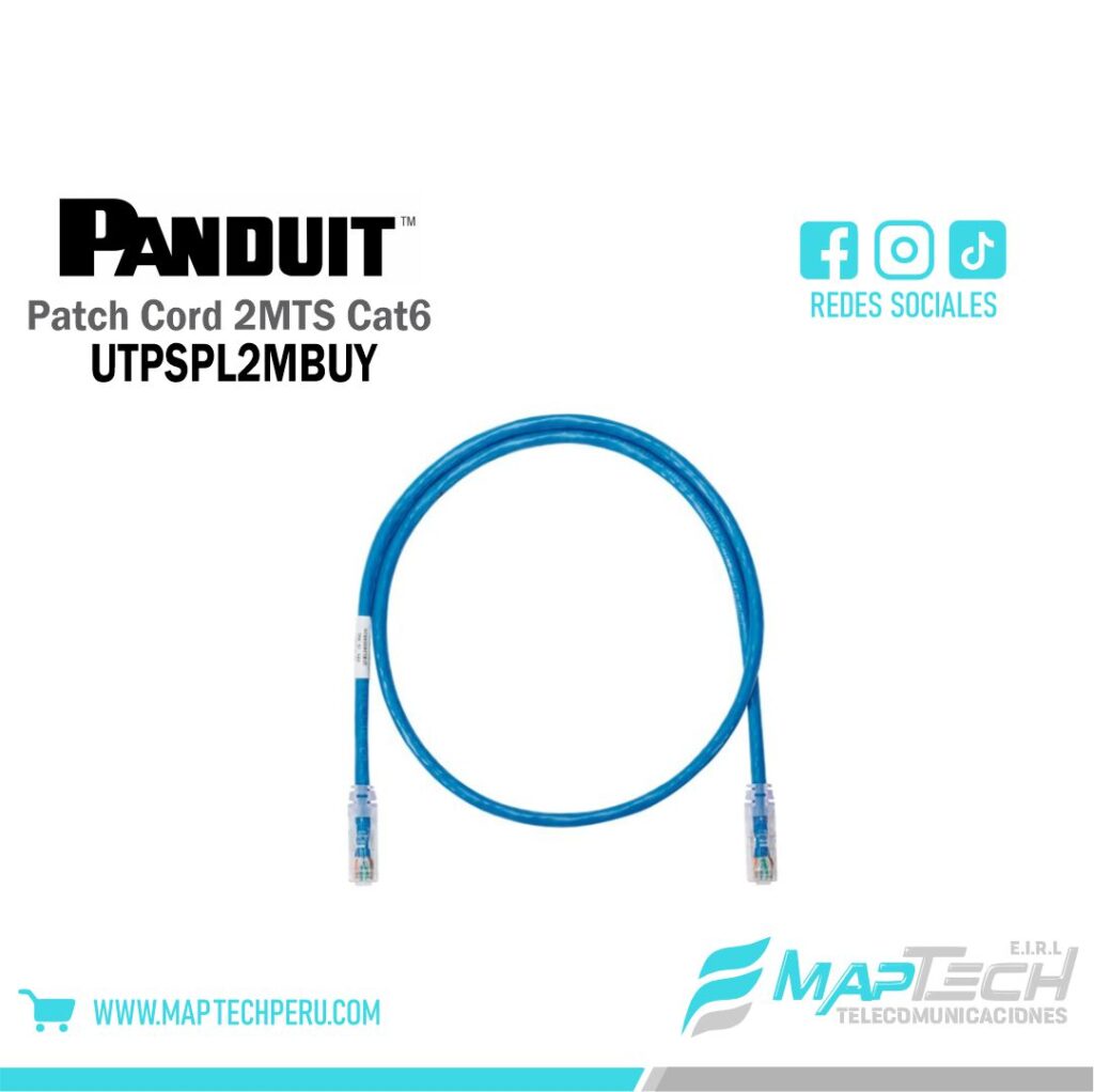 PANDUIT PANNET PATCH CORD CAT6 LSZH 2MTS AZUL