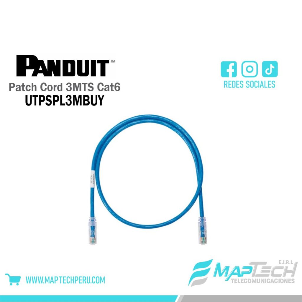 PANDUIT PANNET PATCH CORD CAT6 LSZH 3MTS AZUL