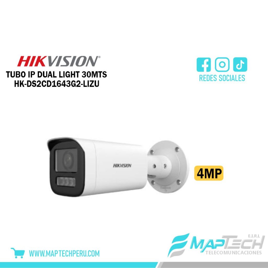 TUBO IP 4MP DUAL LIGHT IR 30 MTS HIKVISION