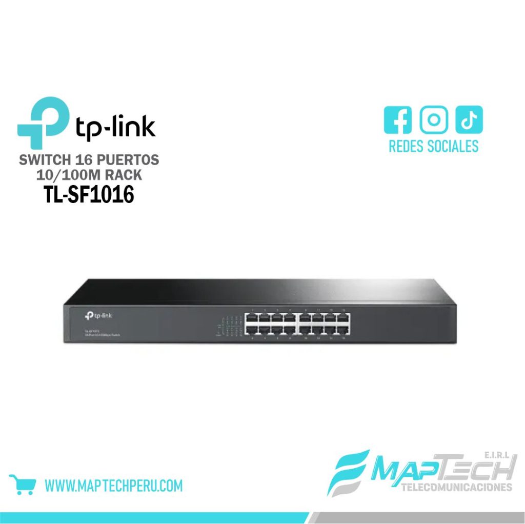 SWITCH 16 PUERTOS 10/100 TL-SF1016 RACKEABLE TP-LINK