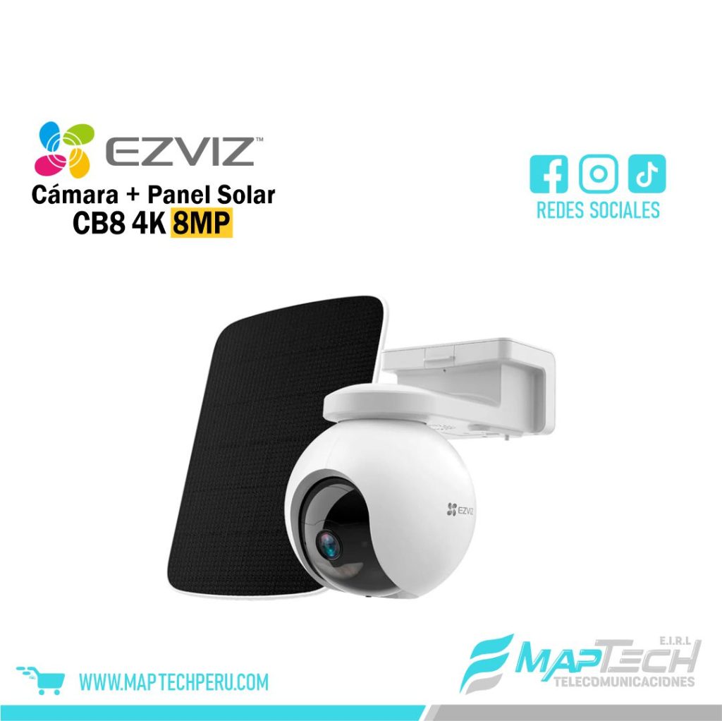 EZVIZ CB8 4K Cámara de seguridad WIFI 8MP Con Panel Solar