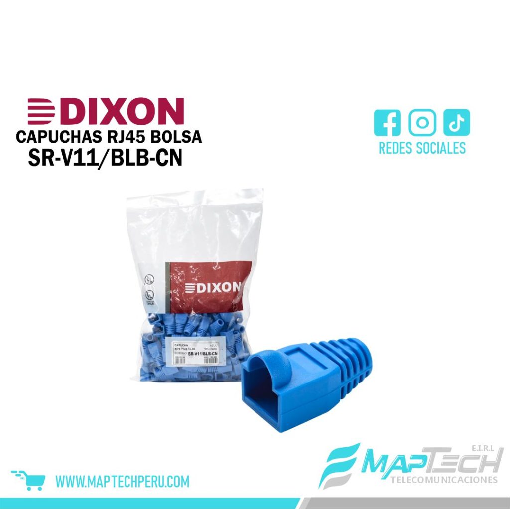 BOLSA CAPUCHA PLUG RJ45 AZUL X 100 UNID DIXON