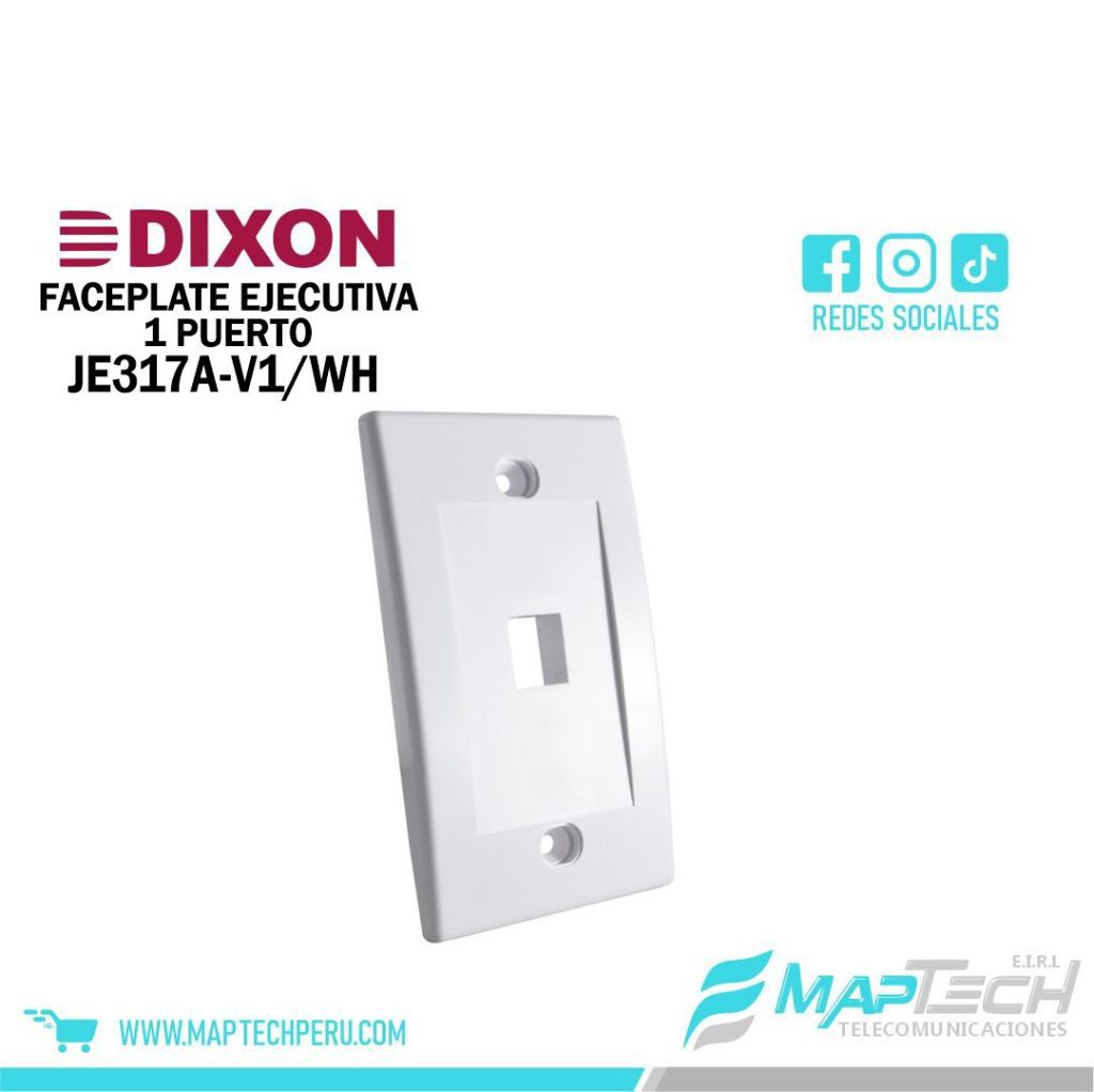 FACEPLATE EJECUTIVA DE 1 PUERTO BLANCO DIXON