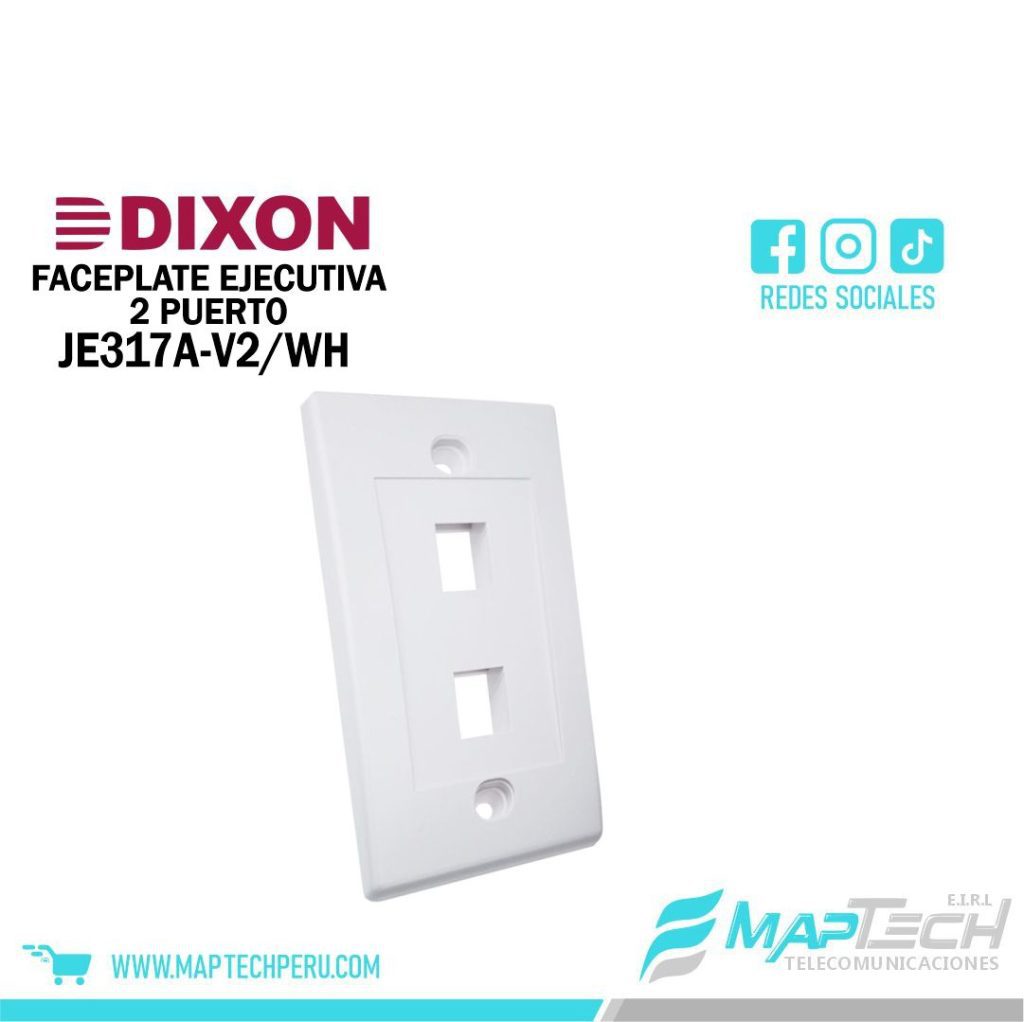 FACEPLATE EJECUTIVA DE 2 PUERTOS BLANCO DIXON