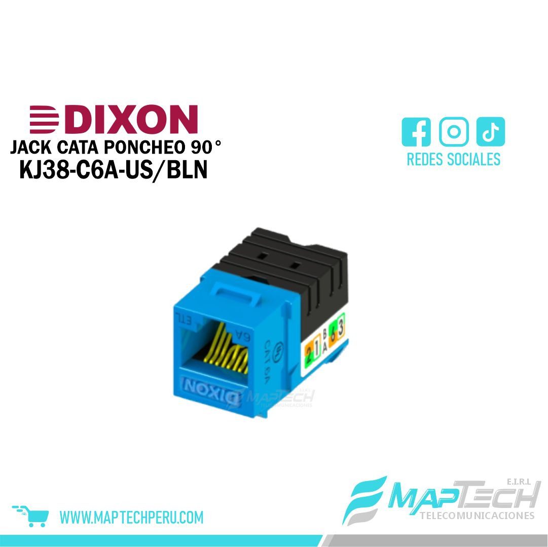 JACK DIXON RJ45 CAT6A PONCHEO AZUL 90°